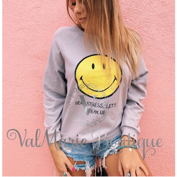 ValMarie Tops - STRESS FREE emoji sweatshirt